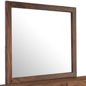 English Elm Beverly Six Drawer Dresser with Walnut Mirror Dovetail Joinery Organic Modern Bedroom B062S02422