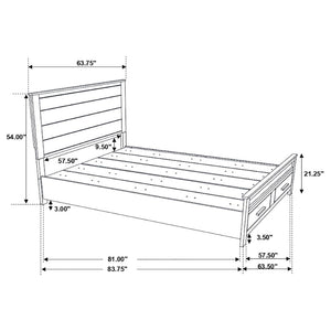 English Elm Bren Wire-Brushed Queen Bedroom Set with Rustic Warmth and Coordinated Storage B062S02424
