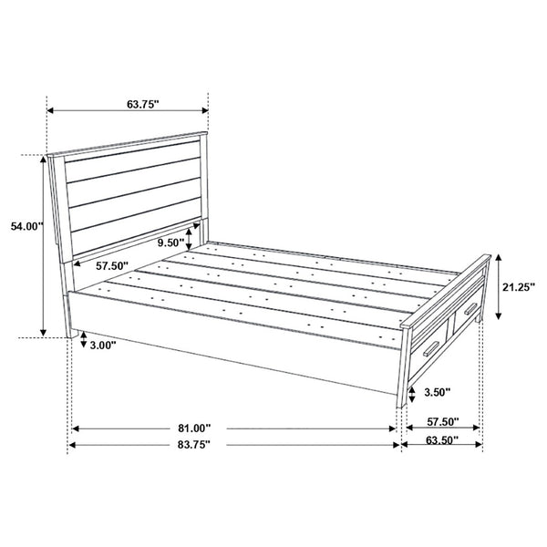 English Elm Bren Wire-Brushed Queen Bedroom Set with Rustic Warmth and Coordinated Storage B062S02424