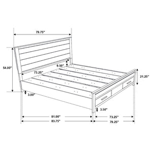 English Elm Bren Wire-Brushed Golden Brown Eastern King Bedroom Set with Rustic Wood Finish B062S02425