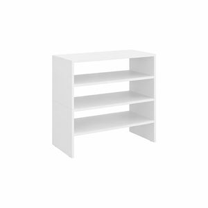 English Elm Berlin White Three Tier Open Shoe Rack for Entryway Closet and Hallway Storage B062S02432
