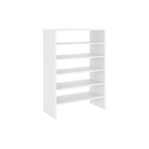 English Elm Berlin Five Tier White Shoe Rack Slim Entryway Closet Organizer for Small Spaces B062S02433