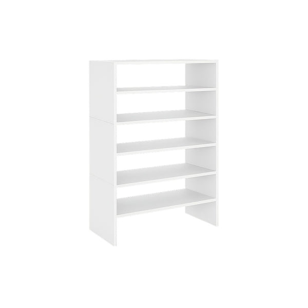 English Elm Berlin Five Tier White Shoe Rack Slim Entryway Closet Organizer for Small Spaces B062S02433
