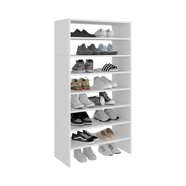 English Elm Berlin Six Tier Slim White Shoe Rack Organizer for Entryway Closet or Hallway B062S02434