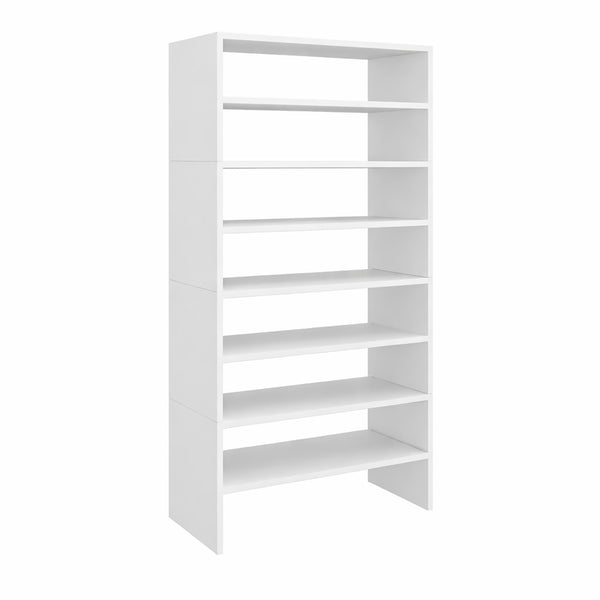 English Elm Berlin Six Tier Slim White Shoe Rack Organizer for Entryway Closet or Hallway B062S02434