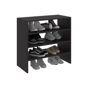 English Elm Houston Three Tier Wenge Finish Shoe Rack Entryway Organizer for Traditional Rooms B062S02436