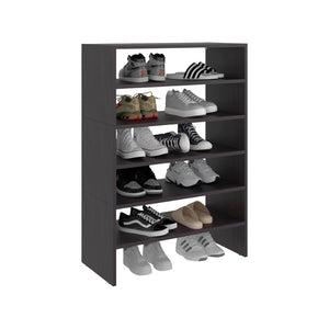 English Elm Houston Five Tier Wenge Finish Shoe Rack Slim Entryway Organizer for Closets B062S02437