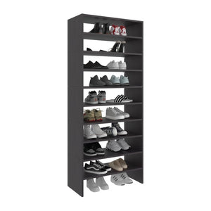 English Elm Houston Eight Tier Wenge Finish Shoe Rack Slim Vertical Entryway Storage Organizer B062S02439