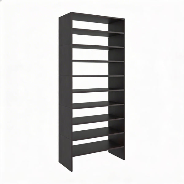 English Elm Houston Eight Tier Wenge Finish Shoe Rack Slim Vertical Entryway Storage Organizer B062S02439