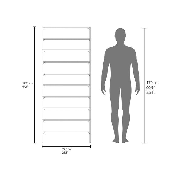 English Elm Houston Eight Tier Wenge Finish Shoe Rack Slim Vertical Entryway Storage Organizer B062S02439
