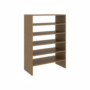 English Elm Orion Five Tier Open Shoe Rack in Warm Oak Finish for Entryway or Mudroom B062S02441