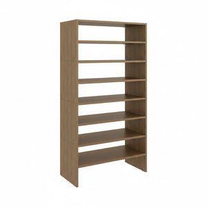 English Elm Orion Six Tier Open Shoe Rack Warm Oak Finish Entryway Storage Organizer B062S02442