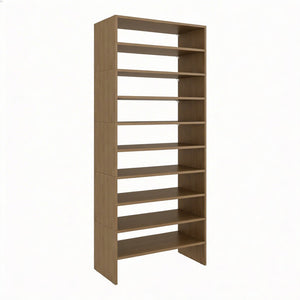 English Elm Orion Eight Tier Tall Shoe Rack in Warm Oak Finish for Entryways and Closets B062S02443