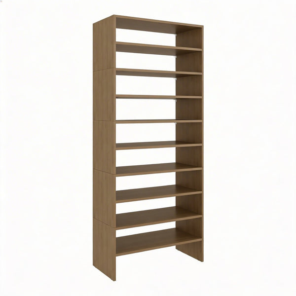 English Elm Orion Eight Tier Tall Shoe Rack in Warm Oak Finish for Entryways and Closets B062S02443