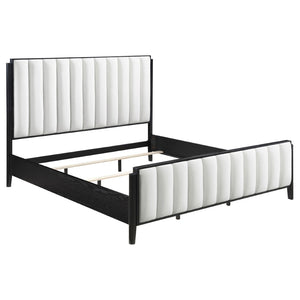 English Elm Ennis Channel Tufted Upholstered Eastern King Bed with Tall Headboard Modern Style B062S02455