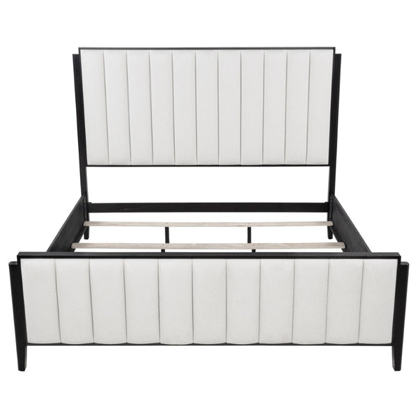 English Elm Ennis Channel Tufted Upholstered Eastern King Bed with Tall Headboard Modern Style B062S02455