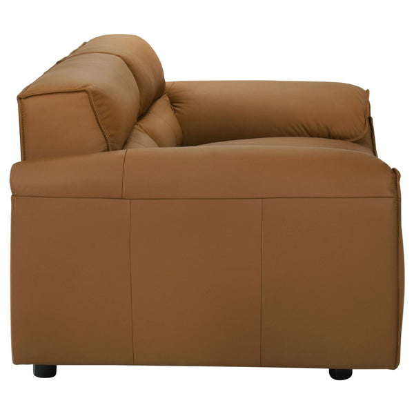 English Elm Hudson Top Grain Leather Sofa Set Modern Low Profile Living Room Two Piece B062S02467