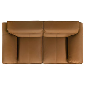 English Elm Hudson Top Grain Leather Sofa Set Modern Low Profile Living Room Two Piece B062S02467