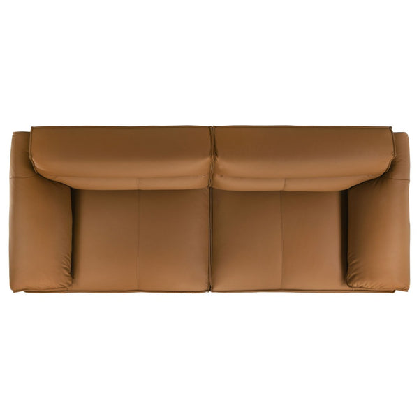 English Elm Hudson Top Grain Leather Sofa Set Modern Low Profile Living Room Two Piece B062S02467