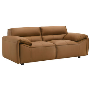 English Elm Hudson Top Grain Leather Sofa Set Modern Low Profile Living Room Two Piece B062S02467