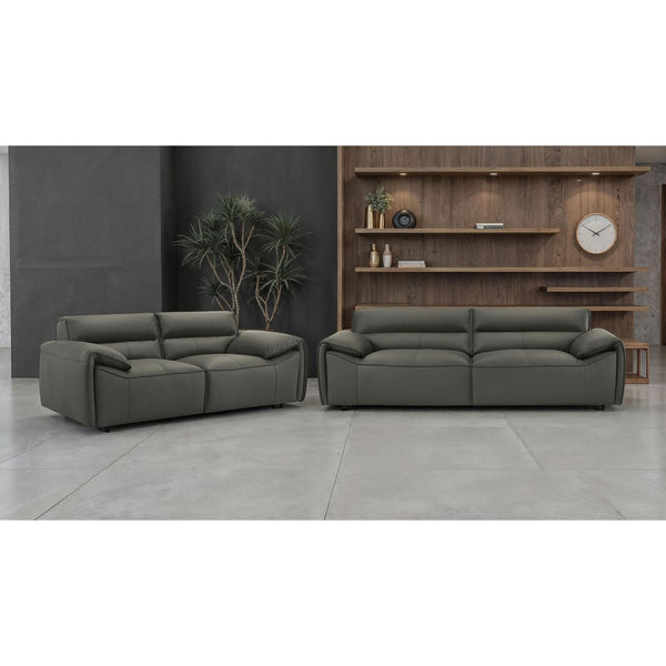 English Elm Hudson Top Grain Leather Sofa and Loveseat Set for Modern Living Rooms B062S02468
