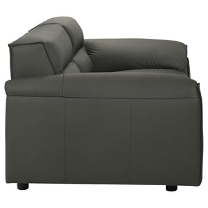 English Elm Hudson Top Grain Leather Sofa and Loveseat Set for Modern Living Rooms B062S02468