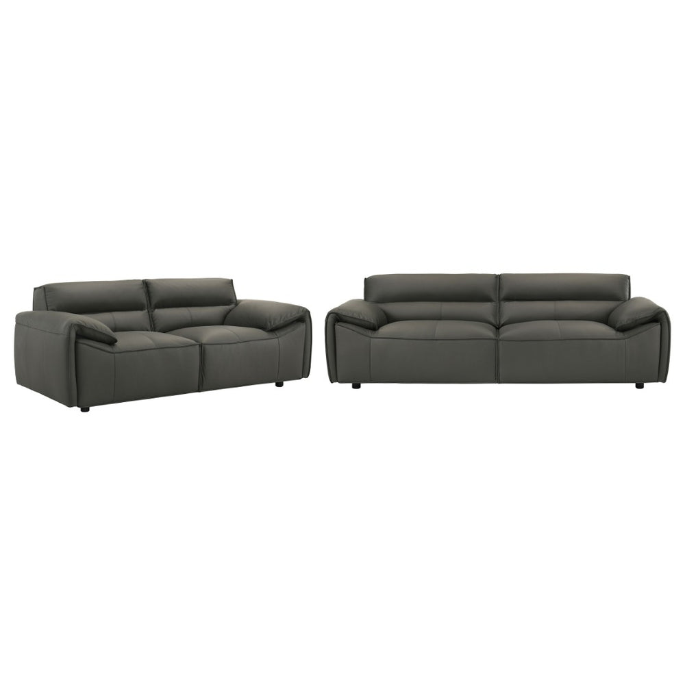English Elm Hudson Top Grain Leather Sofa and Loveseat Set for Modern Living Rooms B062S02468