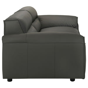 English Elm Hudson Top Grain Leather Sofa and Loveseat Set for Modern Living Rooms B062S02468