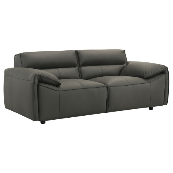 English Elm Hudson Top Grain Leather Sofa and Loveseat Set for Modern Living Rooms B062S02468