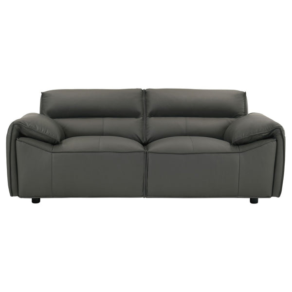 English Elm Hudson Top Grain Leather Sofa and Loveseat Set for Modern Living Rooms B062S02468