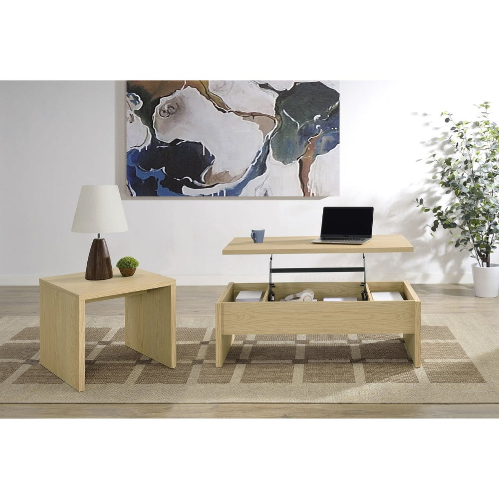 English Elm Parker Light Oak Lift Top Coffee Table Set Modern Farmhouse Living Room Duo B062S02471