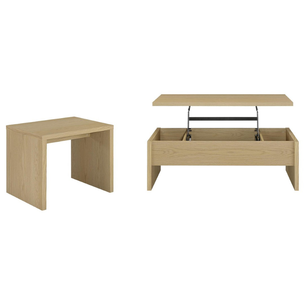 English Elm Parker Light Oak Lift Top Coffee Table Set Modern Farmhouse Living Room Duo B062S02471