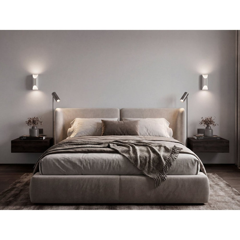 English Elm Dark Brown Wall Mounted Floating Nightstands Set of 2 Sleek Bedroom Storage B062S02480