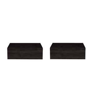 English Elm Dark Brown Wall Mounted Floating Nightstands Set of 2 Sleek Bedroom Storage B062S02480