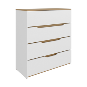 English Elm White Two Tone Oak Accent Compact Dresser Set Slim Modern Storage for Small Bedrooms B062S02491