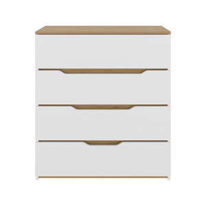 English Elm White Two Tone Oak Accent Compact Dresser Set Slim Modern Storage for Small Bedrooms B062S02491