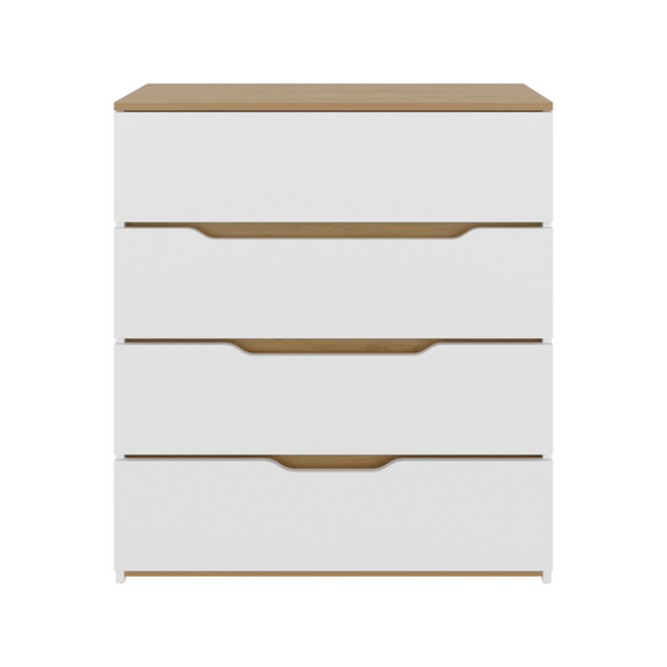 English Elm White Two Tone Oak Accent Compact Dresser Set Slim Modern Storage for Small Bedrooms B062S02491