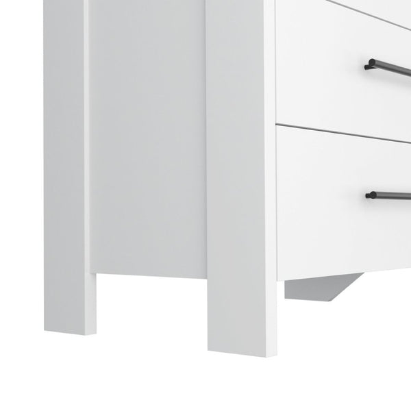 English Elm White Six Drawer Double Dresser Set Modern Bedroom Storage with Black Hardware B062S02492