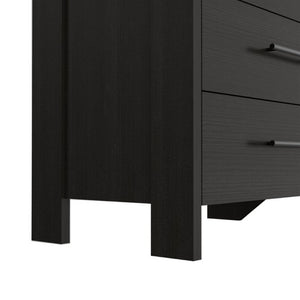 English Elm Wenge Six Drawer Dresser Set of Two with Matte Black Hardware for Modern Bedrooms B062S02494