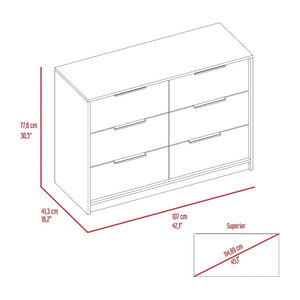 English Elm Wenge Two-Tone Pine Finish 4-Drawer Dresser Set with Black Hardware for Bedroom B062S02496