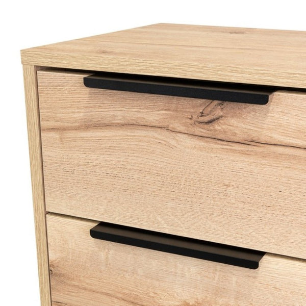 English Elm Light Oak Finish Twin Dresser Set with Metal Legs for Scandinavian Bedroom Storage B062S02497