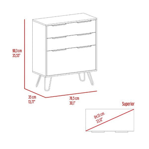 English Elm Light Oak Finish Twin Dresser Set with Metal Legs for Scandinavian Bedroom Storage B062S02497