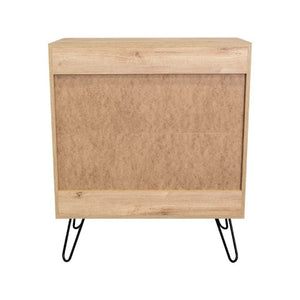 English Elm Light Oak Finish Twin Dresser Set with Metal Legs for Scandinavian Bedroom Storage B062S02497