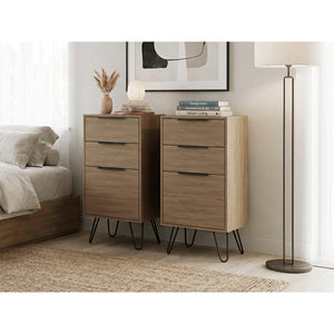 English Elm Light Oak Finish 3-drawer Dresser Pair with Slim Metal Legs for Modern Bedrooms B062S02498