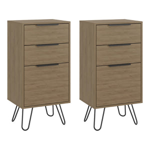 English Elm Light Oak Finish 3-drawer Dresser Pair with Slim Metal Legs for Modern Bedrooms B062S02498