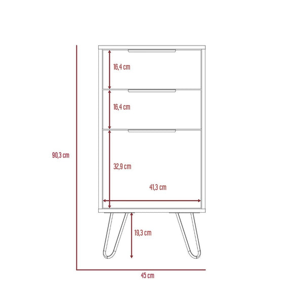 English Elm Light Oak Finish 3-drawer Dresser Pair with Slim Metal Legs for Modern Bedrooms B062S02498