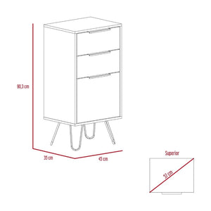 English Elm Light Oak Finish 3-drawer Dresser Pair with Slim Metal Legs for Modern Bedrooms B062S02498