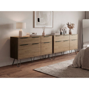 English Elm Light Oak 4-drawer Dresser Set with Metal Legs for Modern Bedroom Storage B062S02499