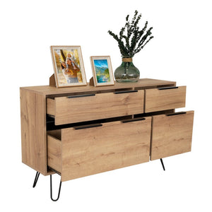 English Elm Light Oak 4-drawer Dresser Set with Metal Legs for Modern Bedroom Storage B062S02499