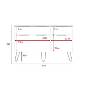 English Elm Light Oak 4-drawer Dresser Set with Metal Legs for Modern Bedroom Storage B062S02499